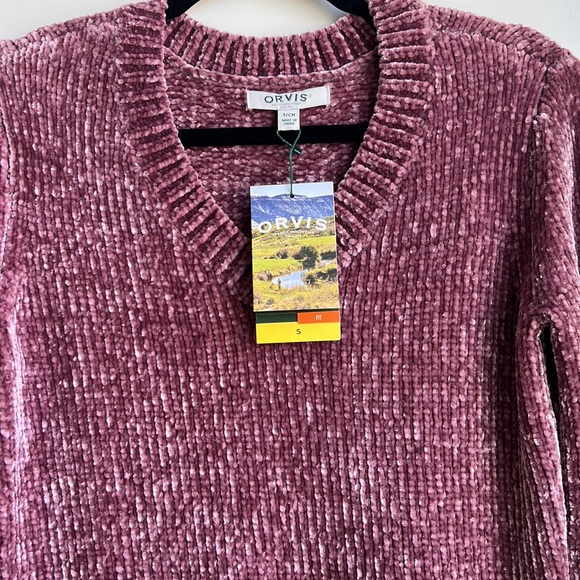 OVIS Mauve Chenille V Neck Sweater - Picture 8 of 13
